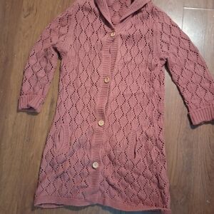 April Cornell Dusty Rose Knit Cardigan